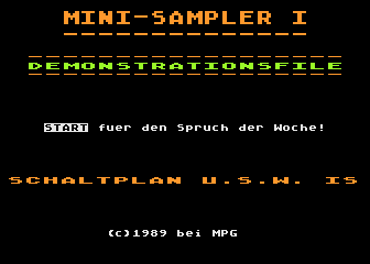 Mini-Sampler I - Spruch der Woche