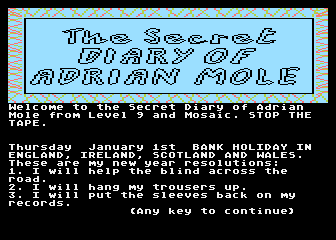 The Secret Diary of Adrian Mole - Part I