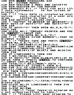This BASIC listing uses an image to display special characters