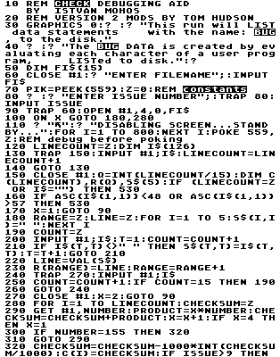 This BASIC listing uses an image to display special characters