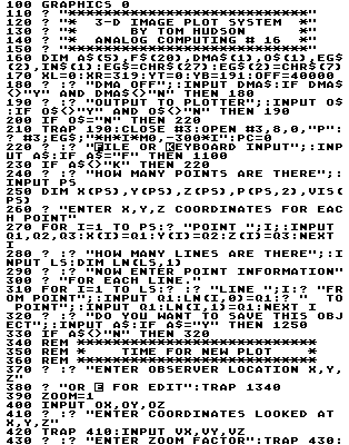 This BASIC listing uses an image to display special characters