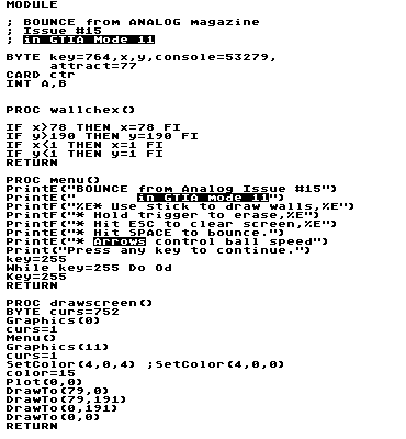 This BASIC listing uses an image to display special characters