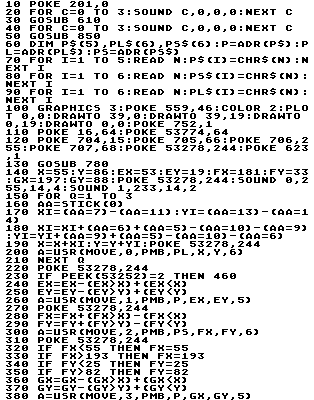 This BASIC listing uses an image to display special characters
