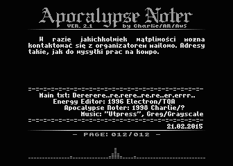 Apocalypse Noter: Derenegeracja - rulezy