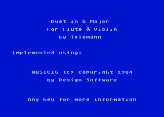 Music16 Demonstration Disk