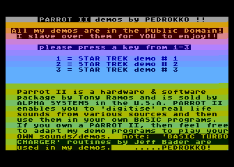 Parrot II Demos