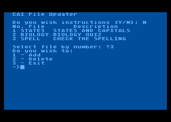 Computer Aided Instruction