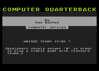Computer Quarterback v2.0