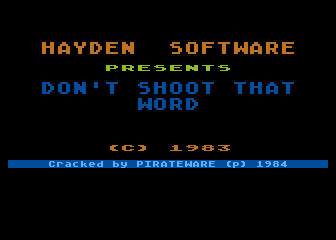 Don't Shoot That Word