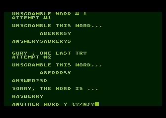 Game of Unscramble!, The