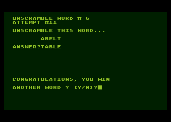 Game of Unscramble!, The