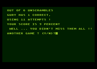 Game of Unscramble!, The