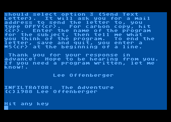 Infiltrator: The Adventure