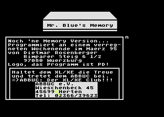 Mr. Blue's Memory